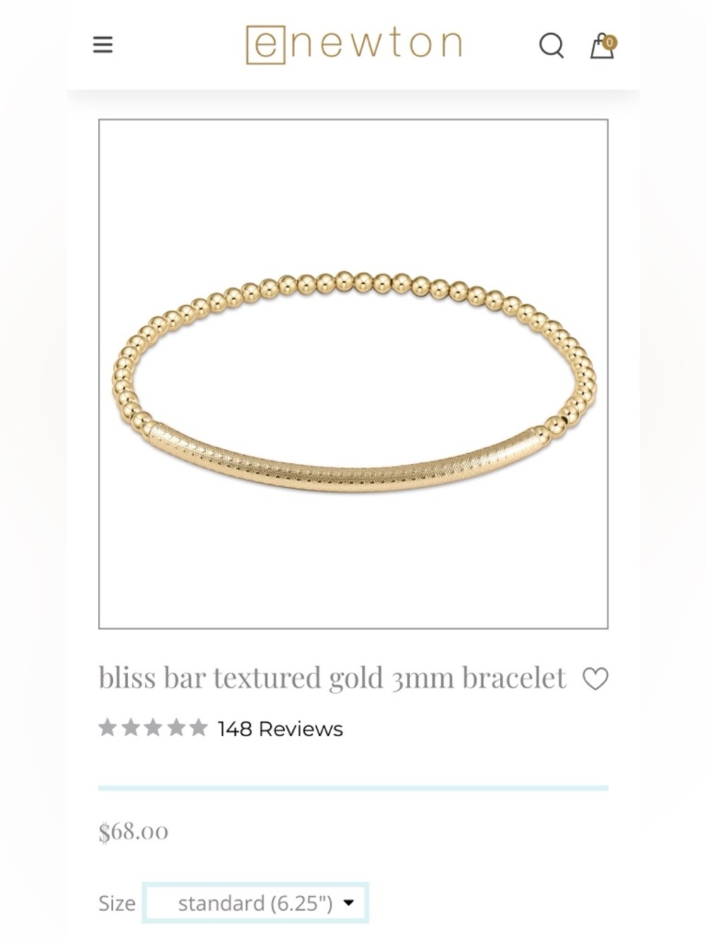 enewton Bliss Bar Textured Gold Bead Bracelet